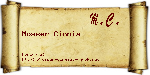 Mosser Cinnia névjegykártya